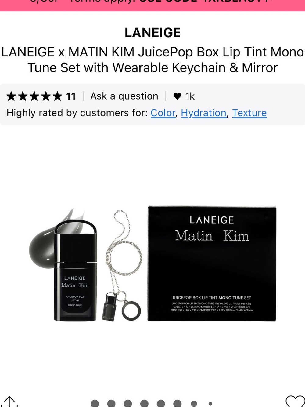 Laneige x Matin Kim Lip Tint